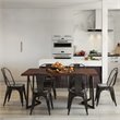 Pemberly Row Modern Solid Wood 7 Piece Watkins Dining Set in Black