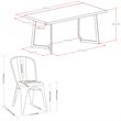 Pemberly Row Modern Solid Wood 7 Piece Watkins Dining Set in Black