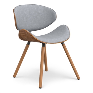 Pemberly Row 29.3&quot Modern Wood & Fabric Dining Chair in Stone Gray