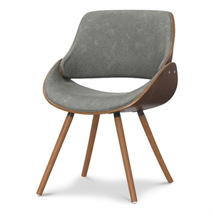 Pemberly Row 30.9&quot Modern Wood & Faux Leather Dining Chair in Gray