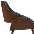 Pemberly Row Bentwood Dining Chair in Distressed Black Faux Leather