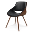 Pemberly Row Bentwood Dining Chair in Distressed Black Faux Leather