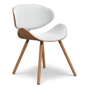 Pemberly Row 29.3&quot Modern Wood & Faux Leather Dining Chair in White