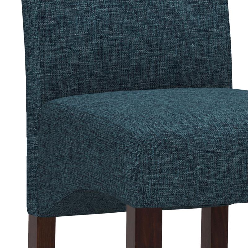 Pemberly Row Tufted Chair (Set of 2) in Denim Blue Linen Look Fabric