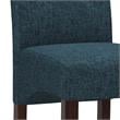 Pemberly Row Tufted Chair (Set of 2) in Denim Blue Linen Look Fabric