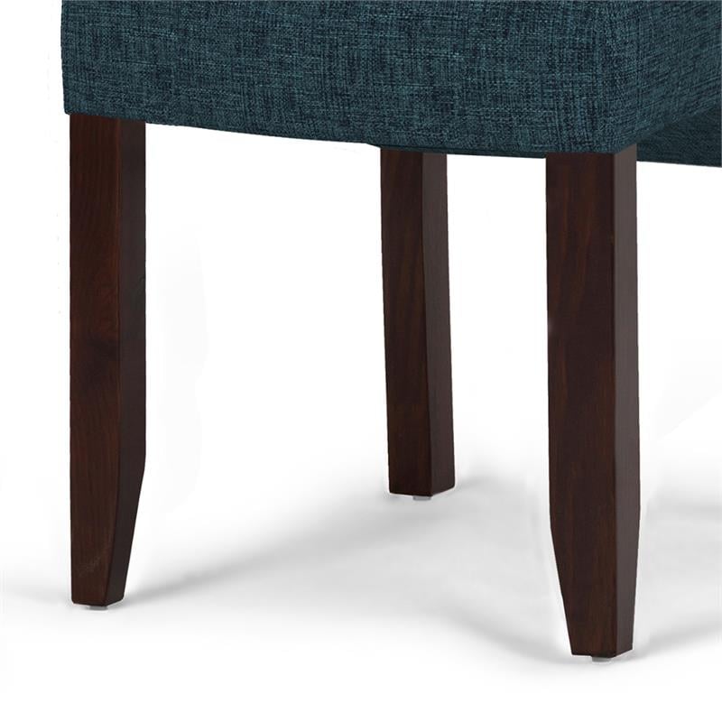Pemberly Row Tufted Chair (Set of 2) in Denim Blue Linen Look Fabric