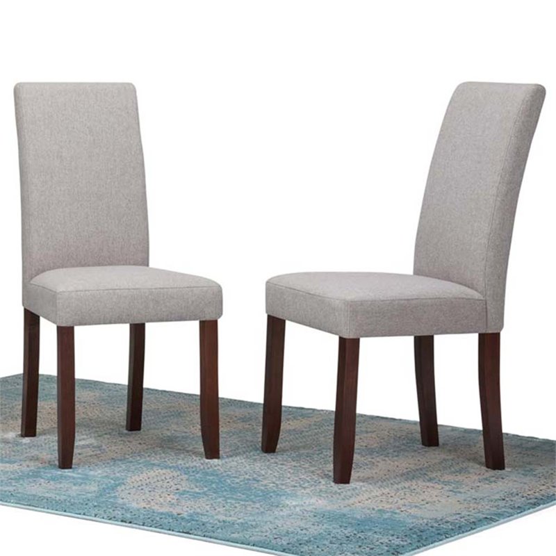 Pemberly Row Dining Chair (Set of 2) in Cloud Gray Linen Look Fabric