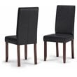 Pemberly Row Dining Chair (Set of 2) in Distressed Black Faux Leather