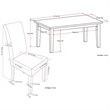 Pemberly Row 7 Pc Dining Set with 6 Chairs in Stone Gray Faux Leather