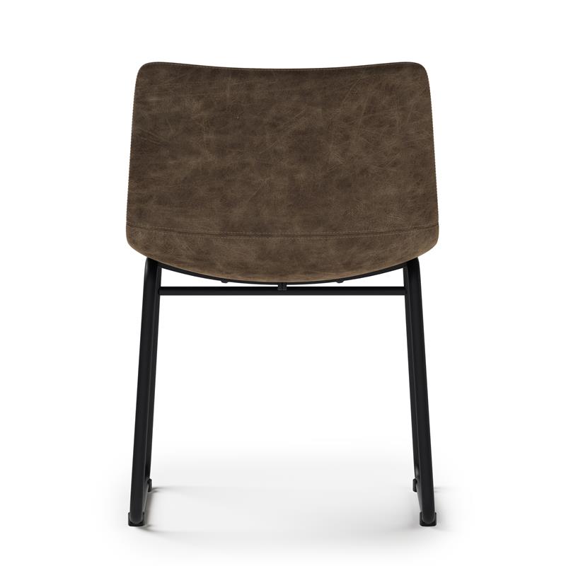 Pemberly Row Dining Chair (Set of 2) in Distressed Brown Faux Leather