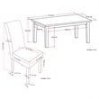 Pemberly Row 7 Pc Dining Set with 6 Chairs in Satin Cream Faux Leather