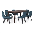 Pemberly Row Draper7Pc DiningSet with 6Dining Chairs in Blue&66