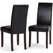 Pemberly Row 7 Pc Dining Set with 6 Chairs in Midnight Black Faux Leather