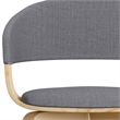 Pemberly Row Bentwood Dining Chair with Light Wood in Gray Polyester linen