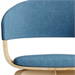 Pemberly Row Bentwood Dining Chair with Light Wood in Blue Polyester linen
