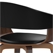 Pemberly Row Mid-Century Bentwood Dining Chair in Black Vegan Faux Leather