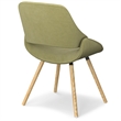 Pemberly Row Bentwood Dining Chair with Light Wood in Acid Green Woven Fabric