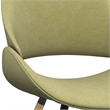 Pemberly Row Bentwood Dining Chair with Light Wood in Acid Green Woven Fabric