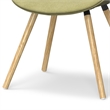 Pemberly Row Bentwood Dining Chair with Light Wood in Acid Green Woven Fabric