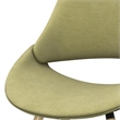 Pemberly Row Bentwood Dining Chair with Light Wood in Acid Green Woven Fabric