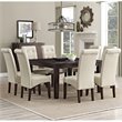 Pemberly Row 9 -Piece Wood Dining Set with 8 Dining Chairs in Brown/Cream