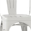 Pemberly Row Industrial Metal Dining Side Chair (Set of 2) in Distressed White