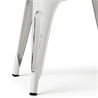 Pemberly Row Industrial Metal Dining Side Chair (Set of 2) in Distressed White