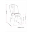 Pemberly Row Industrial Metal Dining Side Chair (Set of 2) in Distressed White