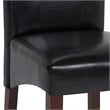 Pemberly Row Transitional Deluxe Tufted Chair (Set of 2) in Black Faux Leather