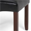 Pemberly Row Transitional Deluxe Tufted Chair (Set of 2) in Black Faux Leather