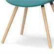 Pemberly Row Bentwood DiningChair with Light Wood in Turquoise Polyester linen
