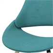 Pemberly Row Bentwood DiningChair with Light Wood in Turquoise Polyester linen