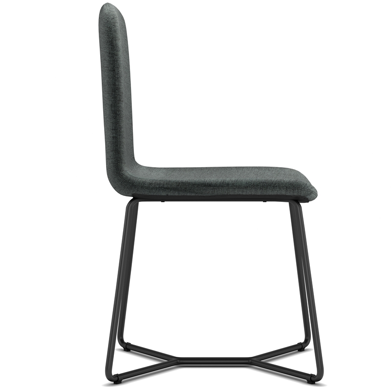 Pemberly Row Contemporary Dining Chair (Set of 2) in Charcoal Grey Woven Fabric