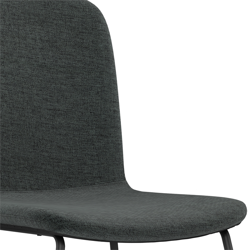 Pemberly Row Contemporary Dining Chair (Set of 2) in Charcoal Grey Woven Fabric
