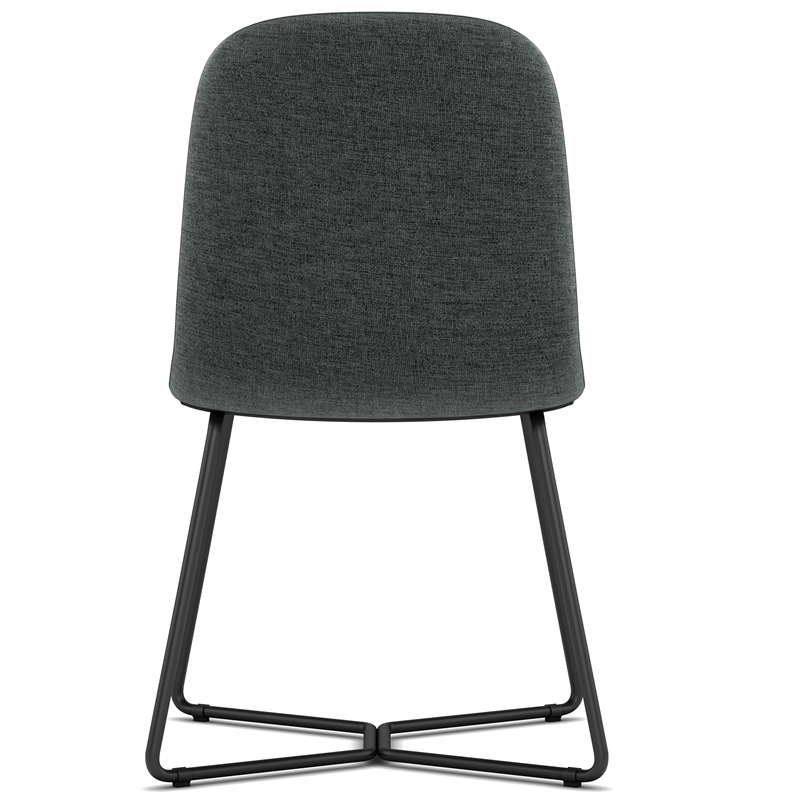 Pemberly Row Contemporary Dining Chair (Set of 2) in Charcoal Grey Woven Fabric
