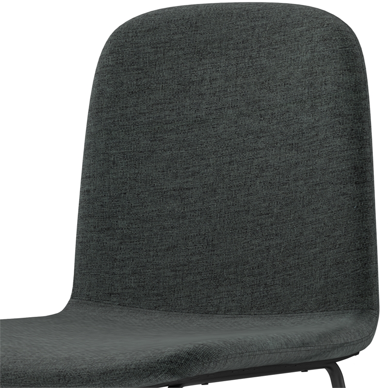 Pemberly Row Contemporary Dining Chair (Set of 2) in Charcoal Grey Woven Fabric