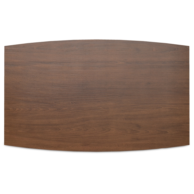 Pemberly Row Large Rectangular Modern Wood Dining Table in Walnut