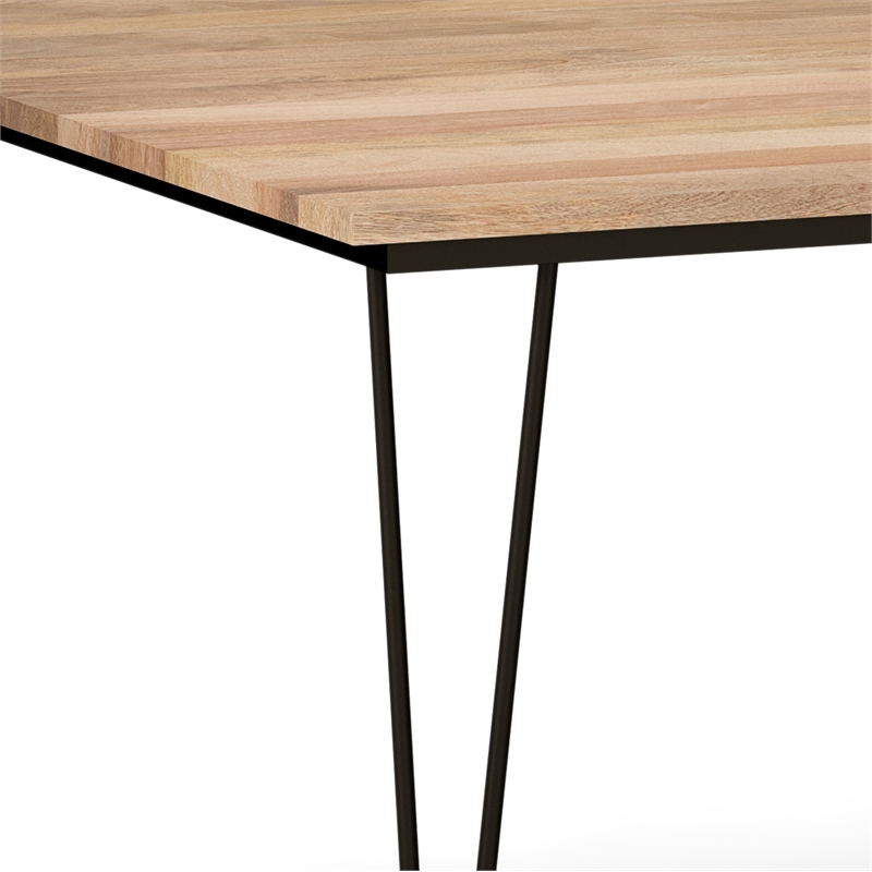 Pemberly Row Square Contemporary Wood/Metal Dining Table in Brown