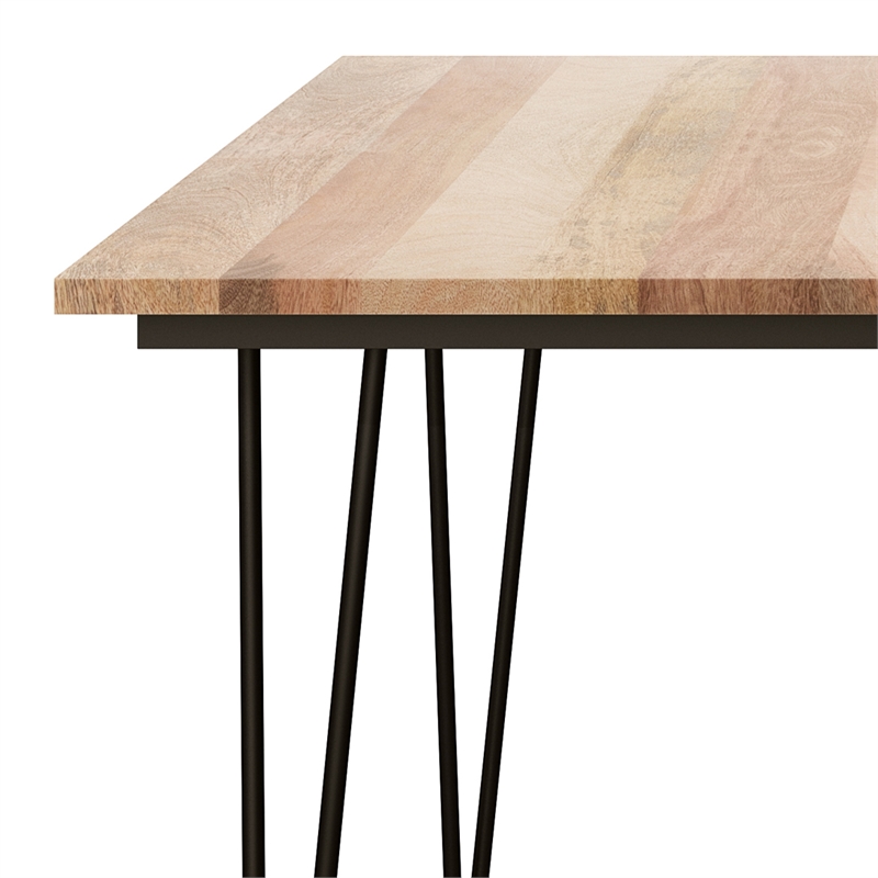 Pemberly Row Square Contemporary Wood/Metal Dining Table in Brown
