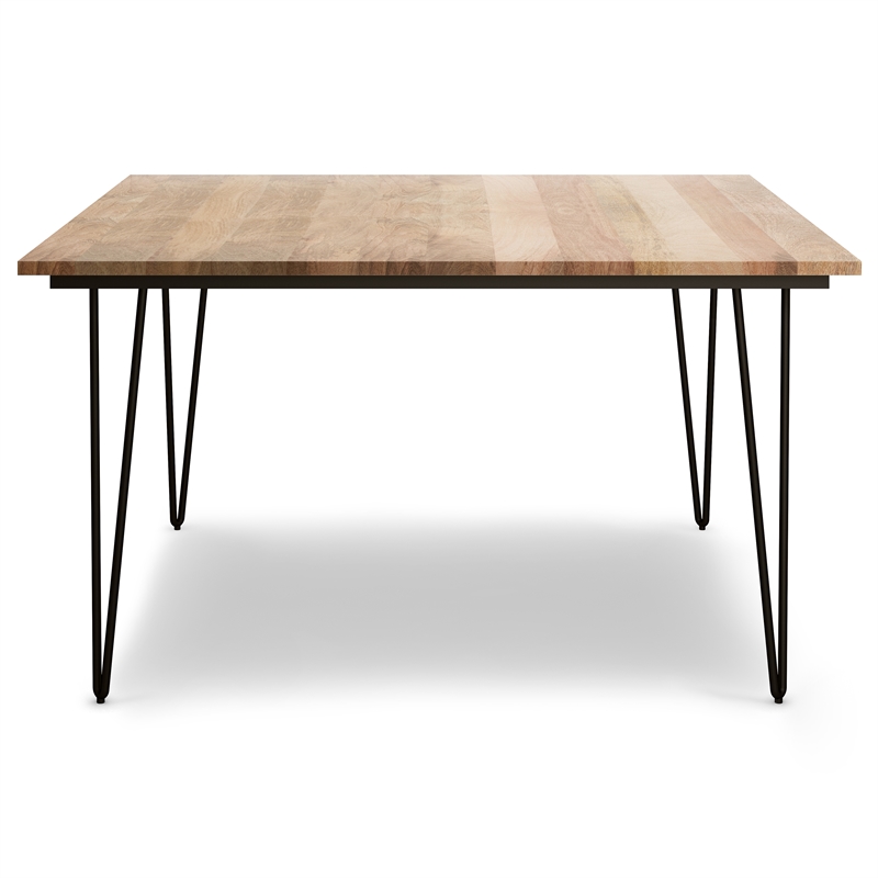 Pemberly Row Square Contemporary Wood/Metal Dining Table in Brown