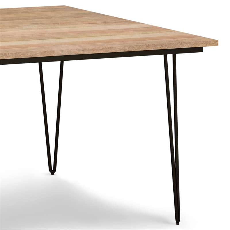 Pemberly Row Square Contemporary Wood/Metal Dining Table in Brown