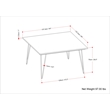 Pemberly Row Square Contemporary Wood/Metal Dining Table in Brown