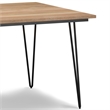 Pemberly Row Square Contemporary Metal/Wood Dining Table in Brown
