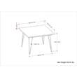 Pemberly Row Square Contemporary Metal/Wood Dining Table in Brown