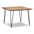 Pemberly Row Square Contemporary Metal/Wood Dining Table in Brown