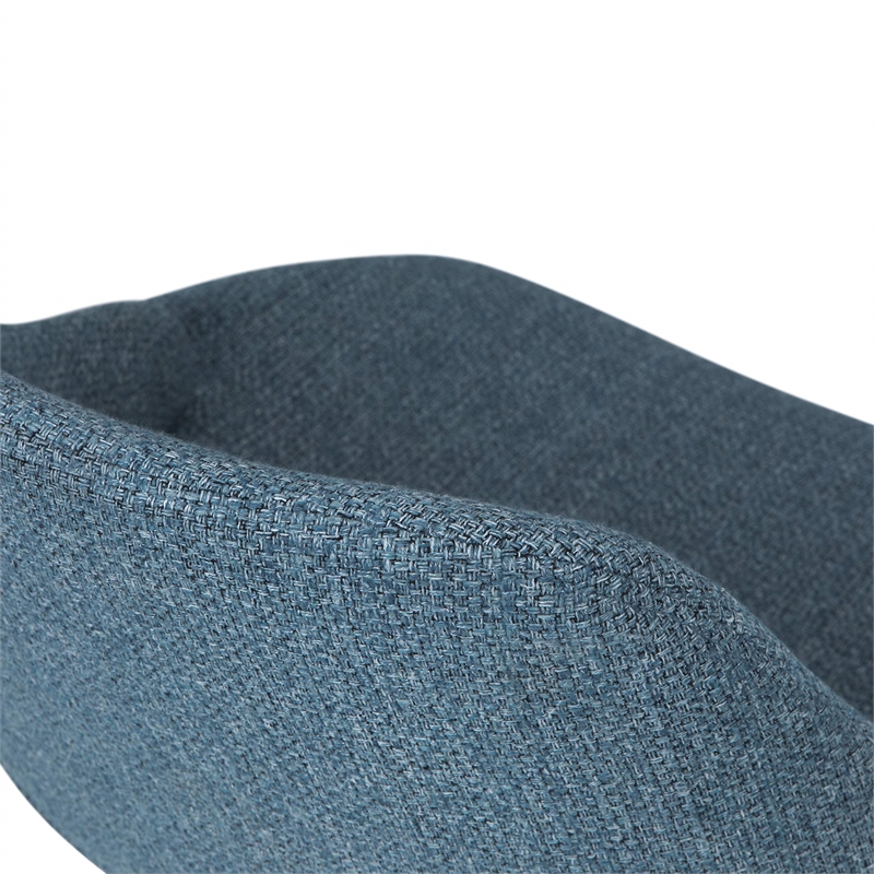 Pemberly Row 7-Piece Wood Dining Set with 6 Dining Chairs in Java Brown/Denim