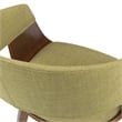 Pemberly Row 5-Piece Wood Dining Set w/4 Dining Chairs in Java Brown/Acid Green