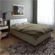 Pemberly Row White Faux Leather Upholstered Queen Bed with Storage