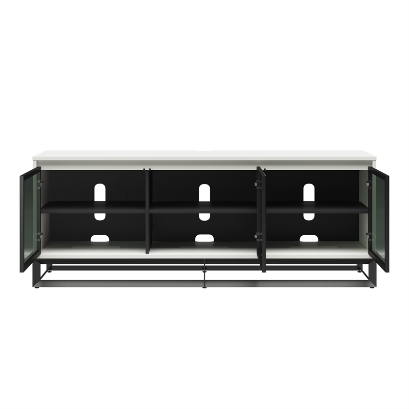 Pemberly Row Media Console with Steel Base for TVs up to 77