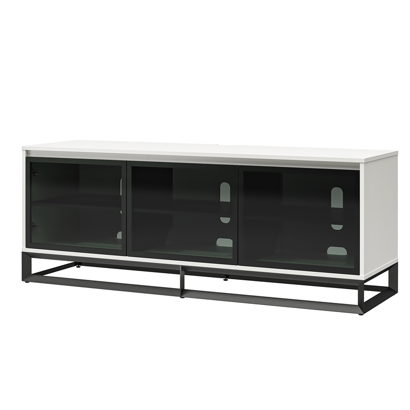 Pemberly Row Media Console with Steel Base for TVs up to 77